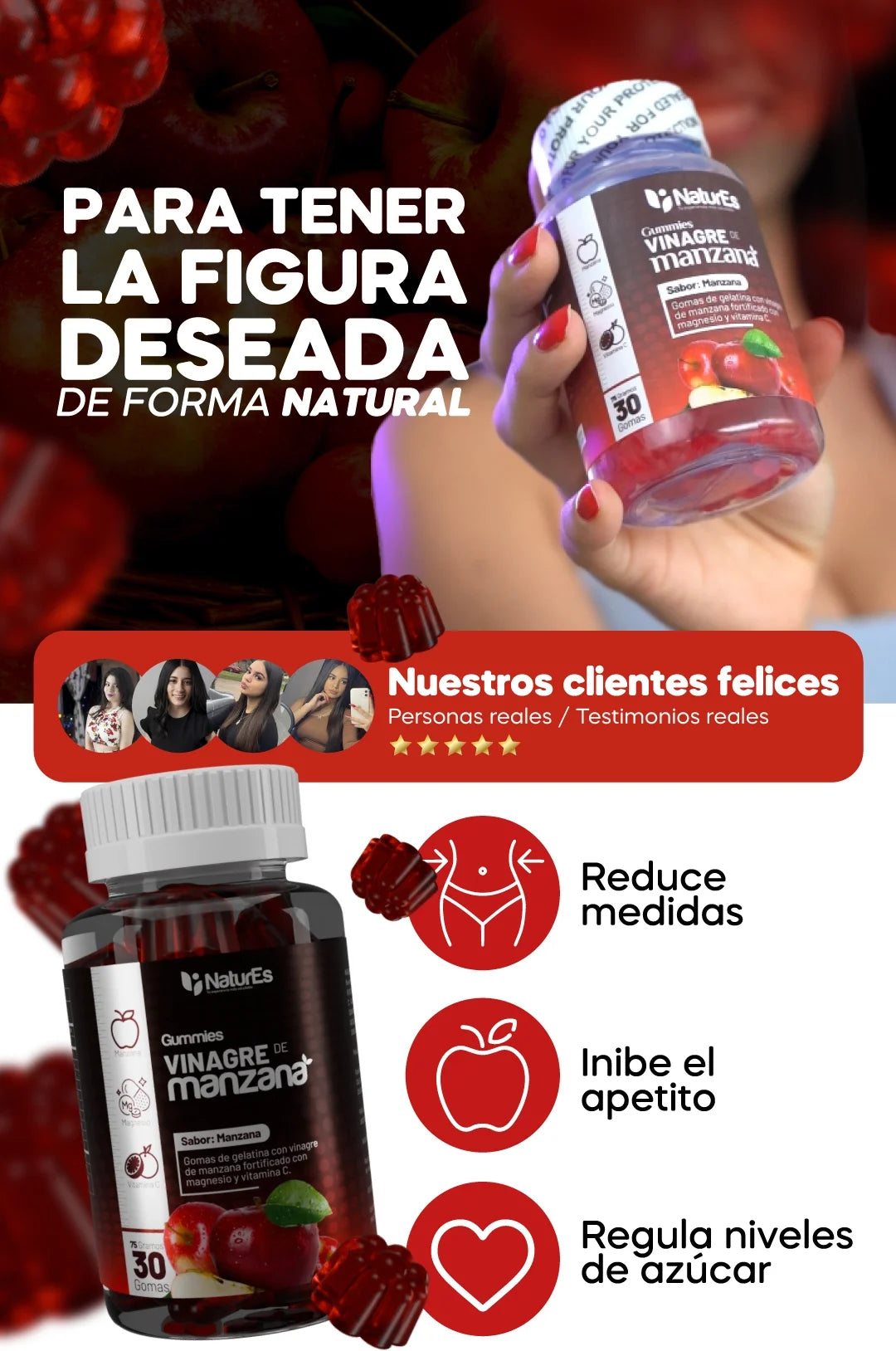 Gomitas de Vinagre de Manzana 🍎 quema grasa, controla antojos y moldea tu figura sin dietas