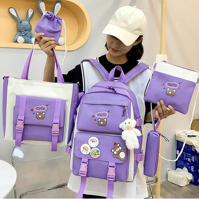 Set de Mochila Kawaii 5 piezas - Estilo que te acompaña a donde vayas
