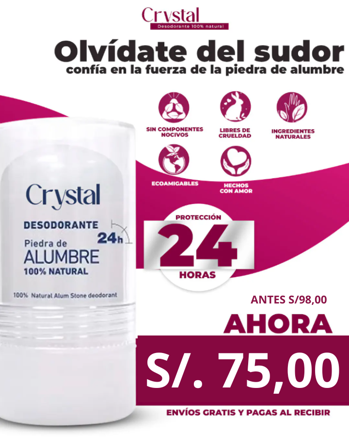 DESODORANTE PIEDRA DE ALUMBRE - OLVIDATE DEL SUDOR Y LAS MANCHAS
