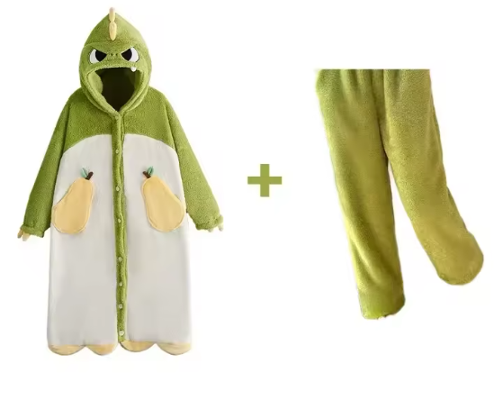 Pijama Kawaii de Felpa con Capucha - Suavidad, Abrigo y Encanto