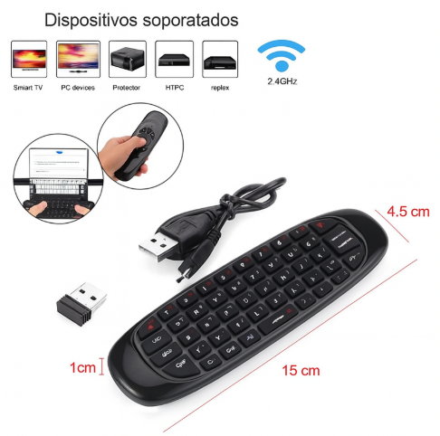 CONTROL REMOTO UNIVERSAL CON TECLADO (Recargable Portátil)