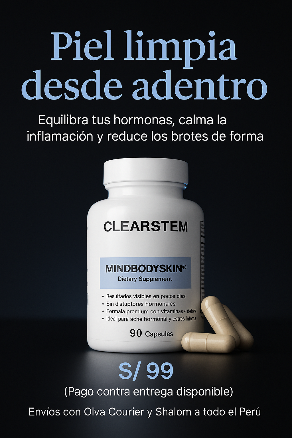 MINDBODYSKIN® – Suplemento para Piel con Tendencia al Acné OFERTA solo por hoy 89