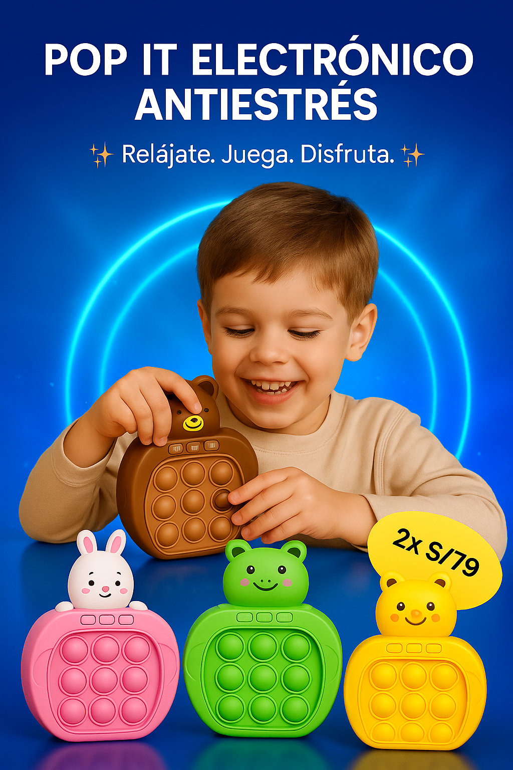 Pop It™ Electrónico Antiestrés – Relájate, juega y mejora tu concentración