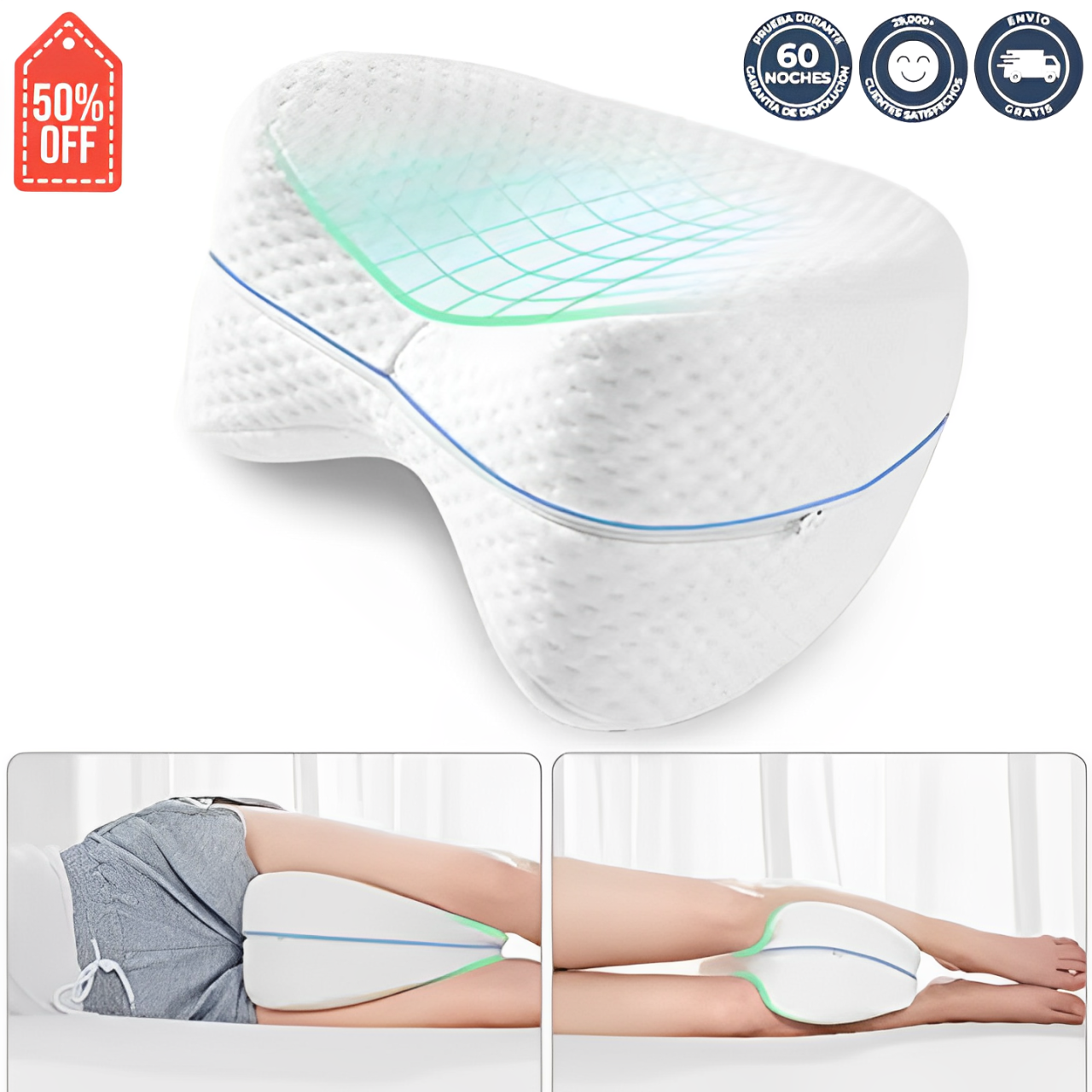 OFERTA 2 X 1 Almohada Ergoflex para piernas y rodillas