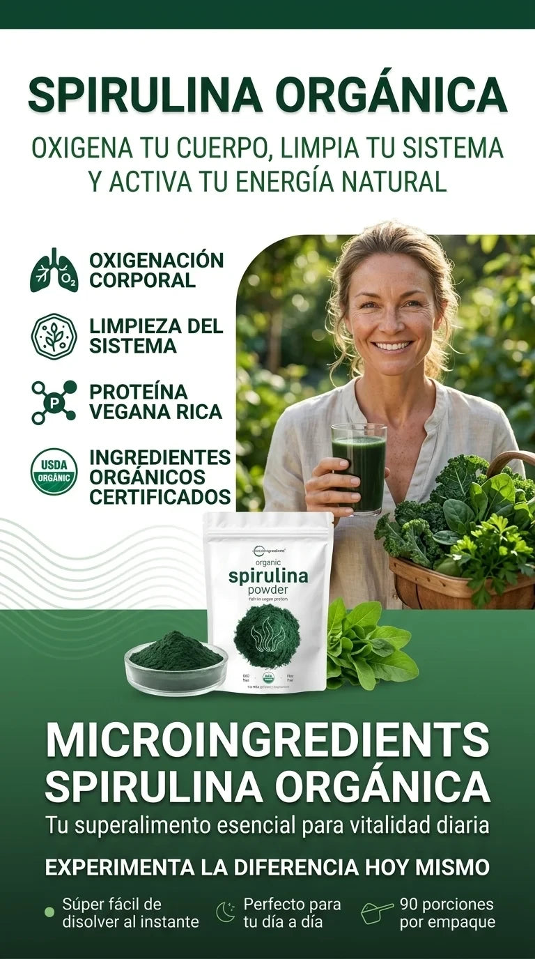 Spirulina Orgánica – Oxigena tu Cuerpo, Limpia tu Sistema y Activa tu Energía Natural