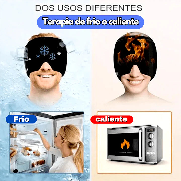 OFERTA 2 X1 GORRO GEL MASAJEADOR DE CABEZA - FRIO Y CALOR
