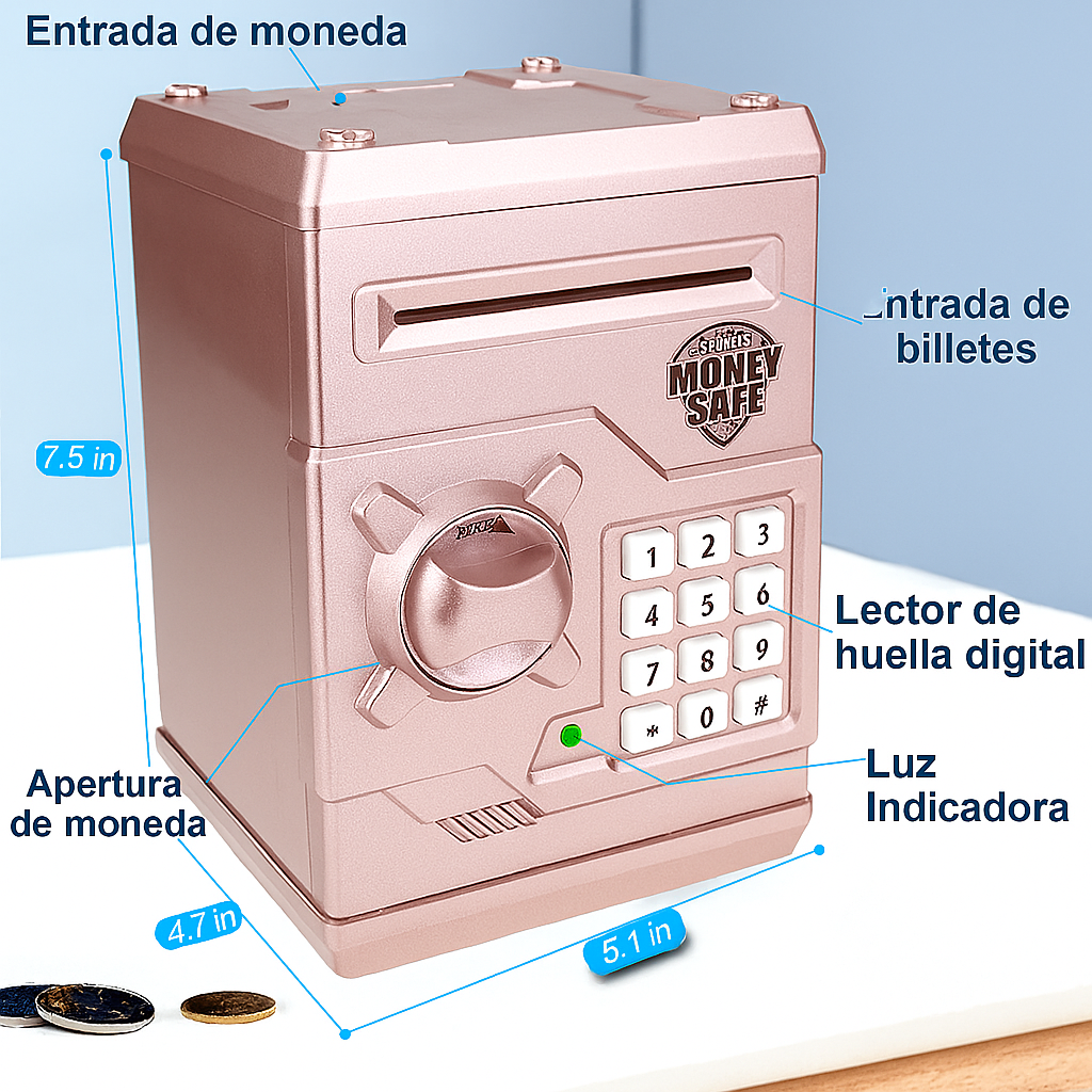 Alcancía Electrónica Kuromi Con Clave y Huella - Billetes/monedas
