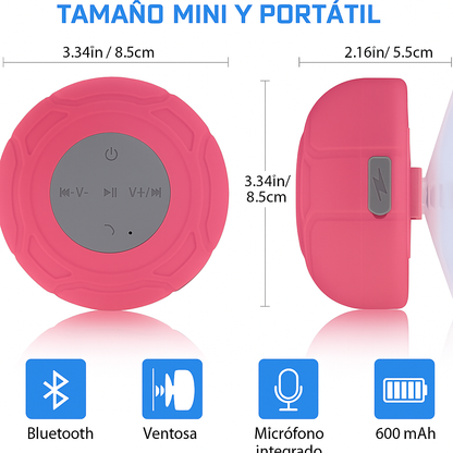 Parlante Bluetooth Todo Terreno - Resistente al Agua Ventosa Fuerte, Sonido Claro