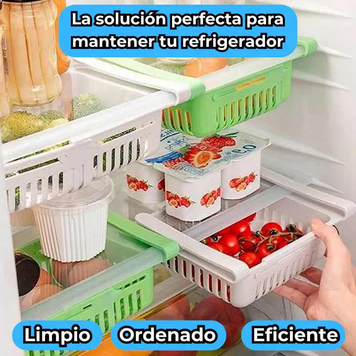 Organizador de Alimentos de Refrigerador Set de 6 + GRATIS triturador de ajos