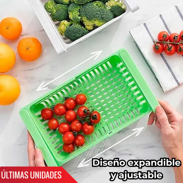 Organizador de Alimentos de Refrigerador Set de 6 + GRATIS triturador de ajos