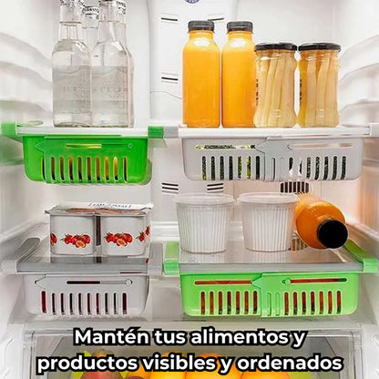 Organizador de Alimentos de Refrigerador Set de 6 + GRATIS triturador de ajos