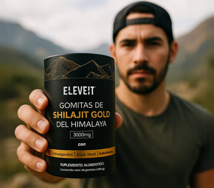 Eleveit Gold Gomitas de Shilajit Puro del Himalaya: Con Ashwagandha, Black Musli y Gokshura