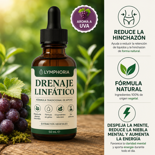Gotas linfáticas desintoxicantes para reducir el edema, la hinchazón y la linfopatía.