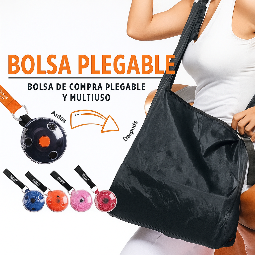 Bolsa ecológica disco Telescópica Reutilizable plegable🛍️Pack de 5 unidades ¡Oferta válida solo hoy!