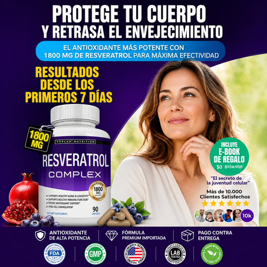 Oferta 2x1 Resveratrol Complex – Protege tu Cuerpo y Retrasa el Envejecimiento