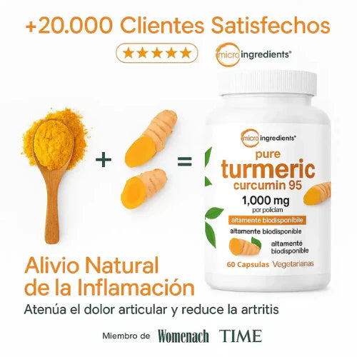 ADIOS HINCHAZON Y DOLORES CON TURMERIC CURCUMIN