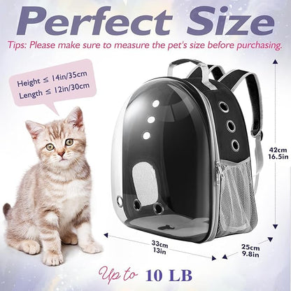 Mochila Transportadora Premium con Burbuja Transparente para Mascotas Pequeñas