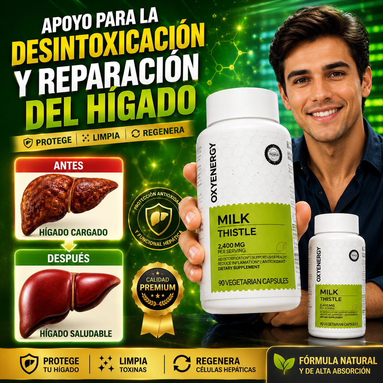 Milk Suplemento para Desintoxicar y Cuidar el Hígado