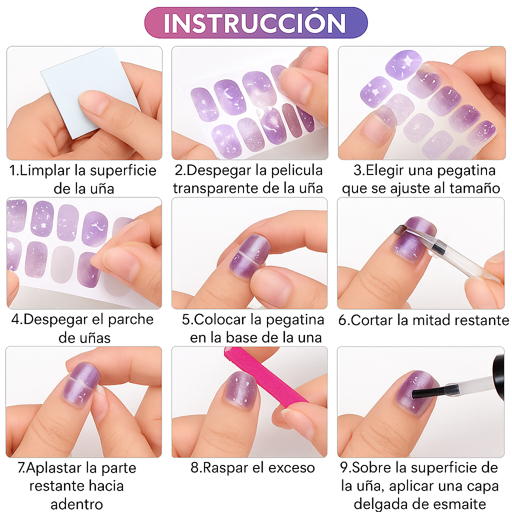 UÑAS PRO™ -  Kit Completo de Uñas Semicuradas + Mini Lámpara UV LED ¡Oferta solo por hoy!