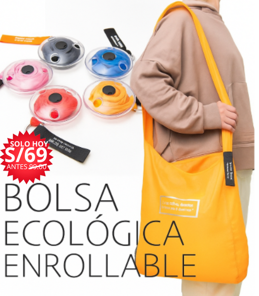 Bolsa ecológica disco Telescópica Reutilizable plegable🛍️Pack de 5 unidades ¡Oferta válida solo hoy!