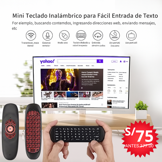 CONTROL REMOTO UNIVERSAL CON TECLADO (Recargable Portátil)