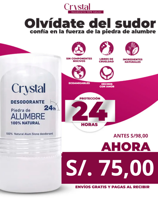 DESODORANTE PIEDRA DE ALUMBRE - OLVIDATE DEL SUDOR Y LAS MANCHAS