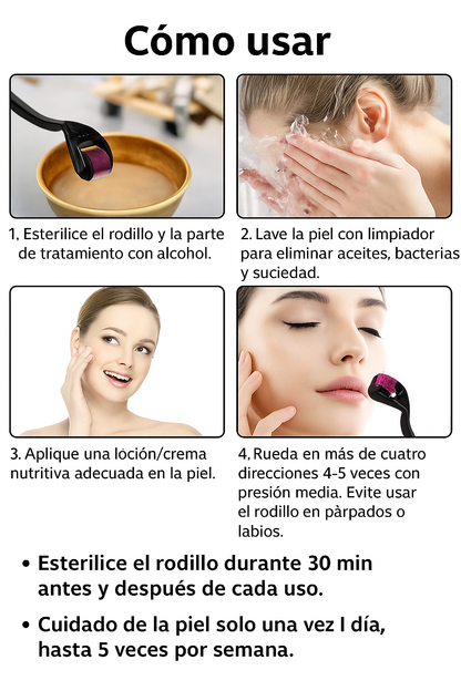 Derma Roller - Activa el crecimiento desde la raíz con microagujas
