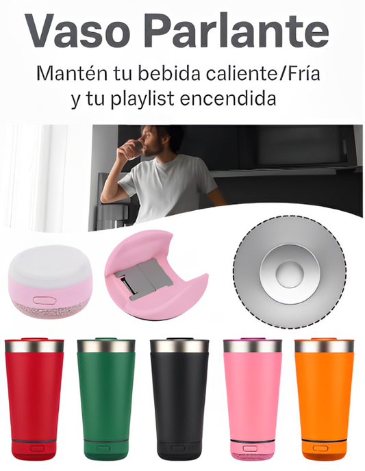 ThermoPlay™  Vaso con Parlante Bluetooth integrado