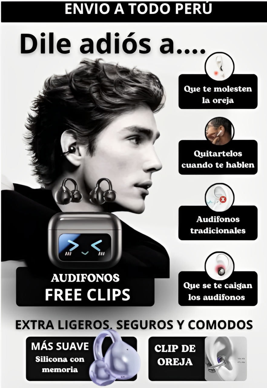 Auriculares Bluetooth M100 con clip de oreja
