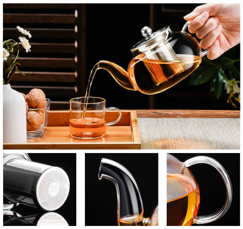 Tetera de Vidrio borosilicato Resistente al Fuego + ¡Infusor de regalo!