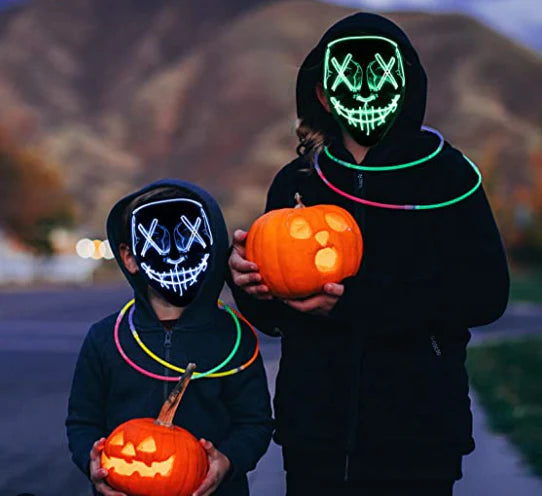 🪓MÁSCARA LUZ NEÓN LED🎃 LA PURGA 💀