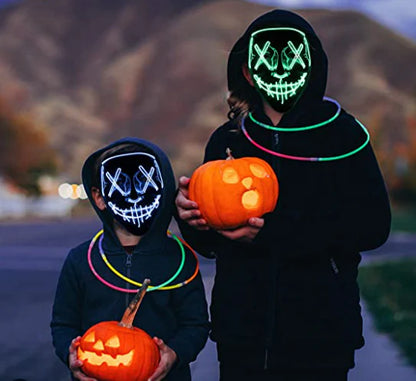 🪓MÁSCARA LUZ NEÓN LED🎃 LA PURGA 💀