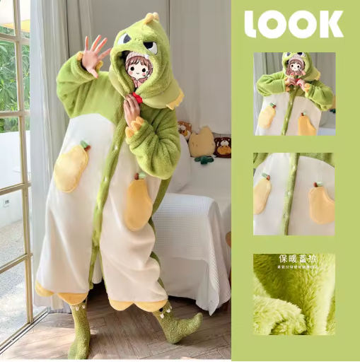 Pijama Kawaii de Felpa con Capucha - Suavidad, Abrigo y Encanto