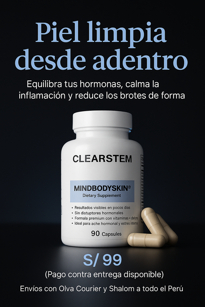 MINDBODYSKIN® – Suplemento para Piel con Tendencia al Acné OFERTA solo por hoy 89
