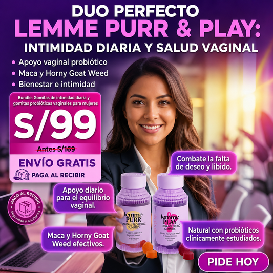 Lemme Purr & Play Bundle - Gomitas de intimidad diaria y gomitas probióticas vaginales para mujeres