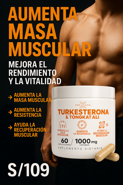 Muscle Sups Turkesterone + Tongkat Ali: Fórmula Avanzada para Ganar Masa Muscular OFERTA SOLO POR HOY 99