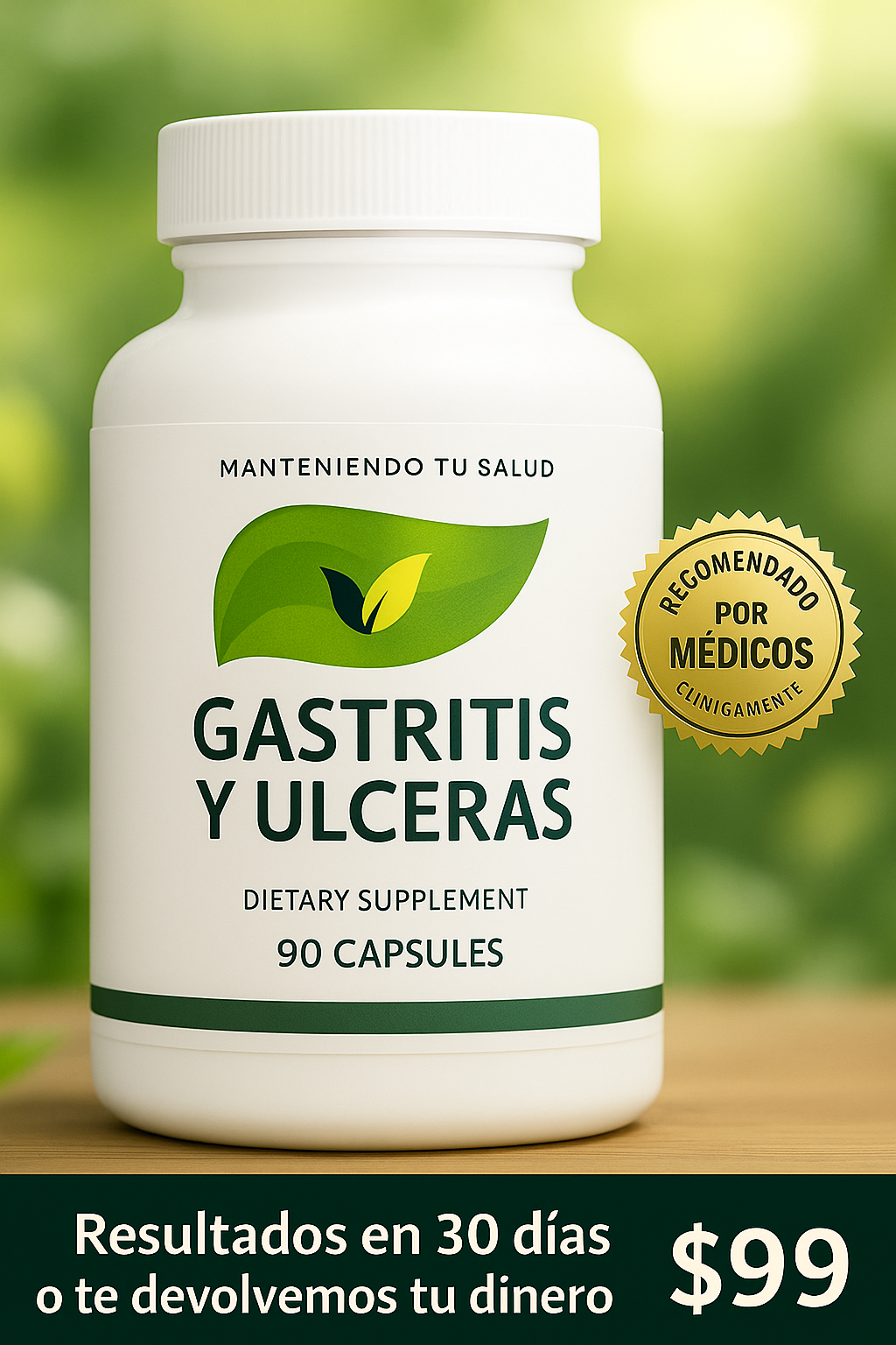 Suplemento Natural para Gastritis y Úlceras – 90 Cápsulas | Manteniendo Tu Salud