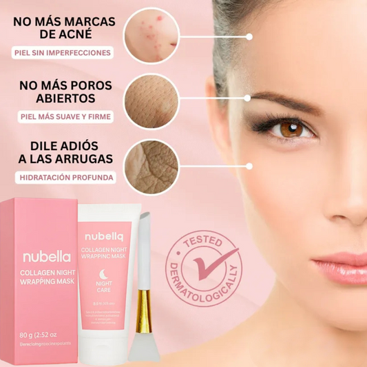 Nubella™ Mascarilla Facial de Colágeno – Tu aliado nocturno para una piel más suave y luminosa