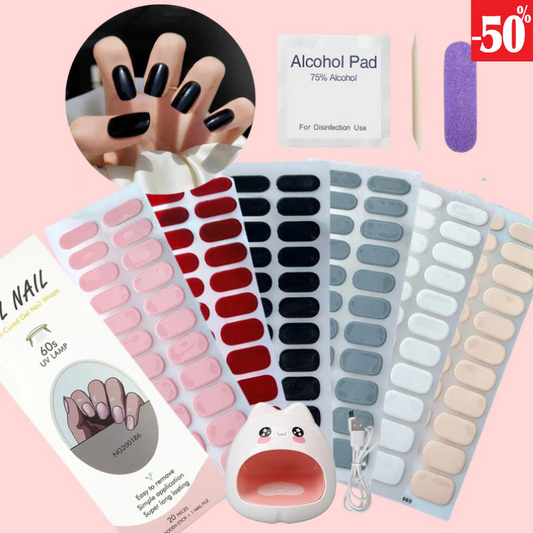 UÑAS PRO™ -  Kit Completo de Uñas Semicuradas + Mini Lámpara UV LED ¡Oferta solo por hoy!