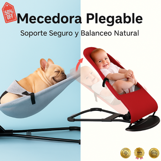 Cama mecedora Portátil 2 en 1 – Ideal para Bebés y Mascotas en Movimiento