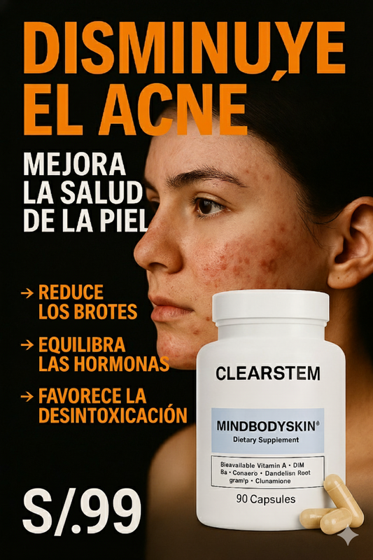 MINDBODYSKIN® – Suplemento para Piel con Tendencia al Acné OFERTA solo por hoy 89