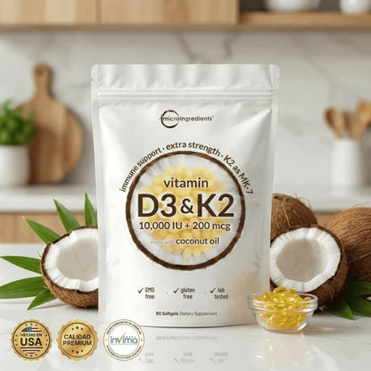 Microingredients® Vitamina D3+K2 (Suministro 3 meses) | Frena el Dolor y Regenera tus Huesos