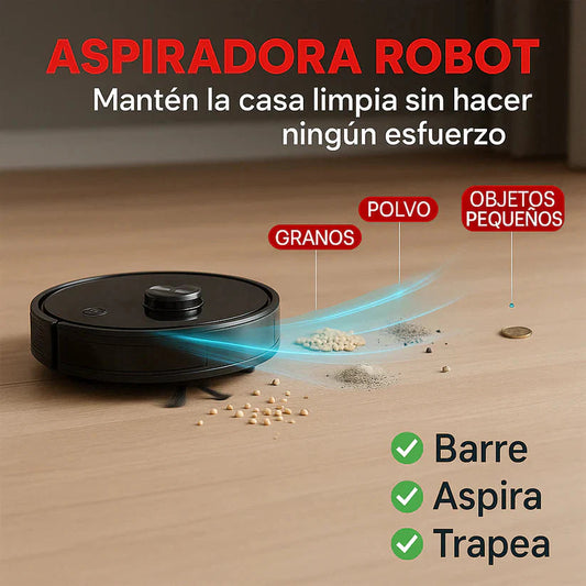 ROBOT ASPIRADORA 2025 2 EN 1 TECNOLOGÍA INTELIGENTE