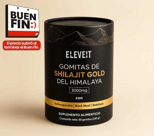 Eleveit Gold Gomitas de Shilajit Puro del Himalaya: Con Ashwagandha, Black Musli y Gokshura