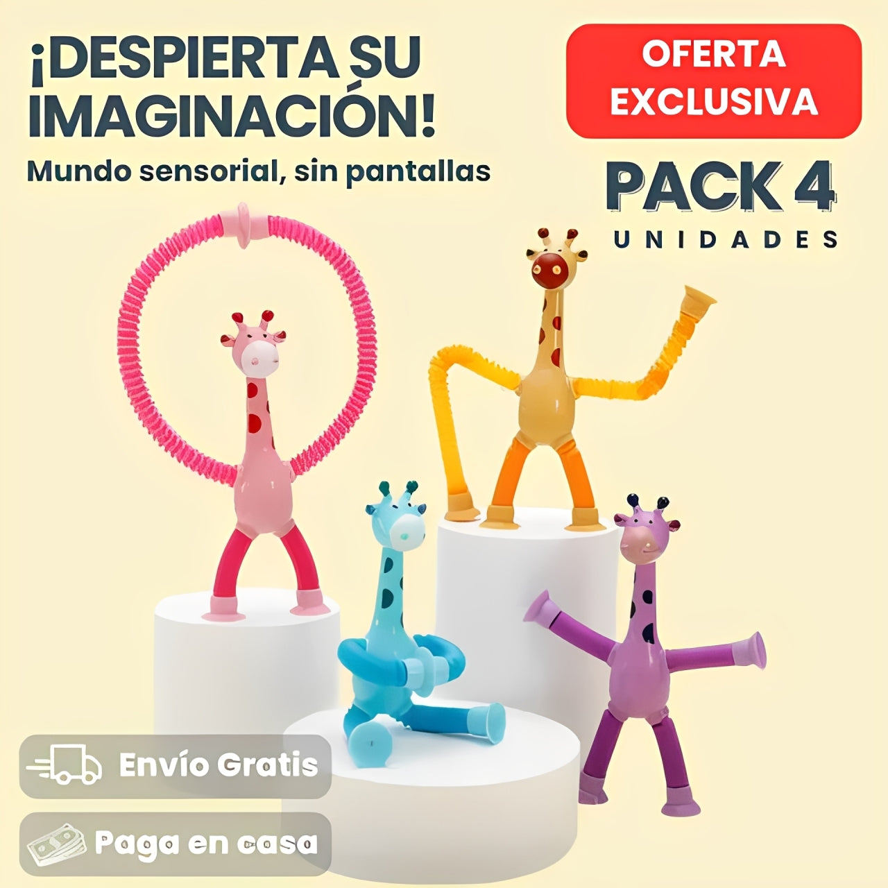 Pack 4 Jirafas Sensoriales - ¡Diversión sin pantallas!