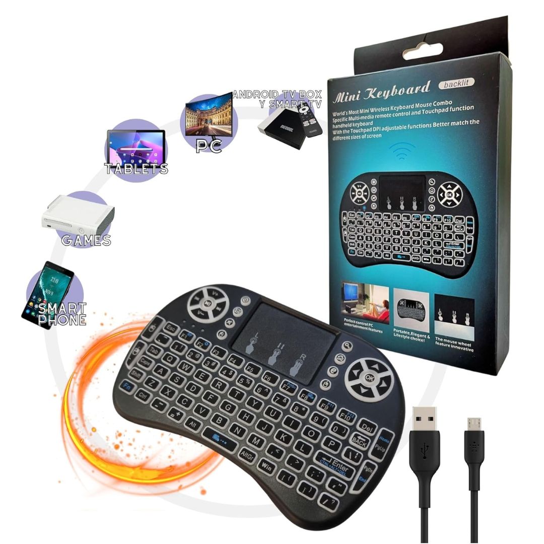 Mini Teclado Inalámbrico Iluminado Para Smart Tv PC Android Tv XBOX