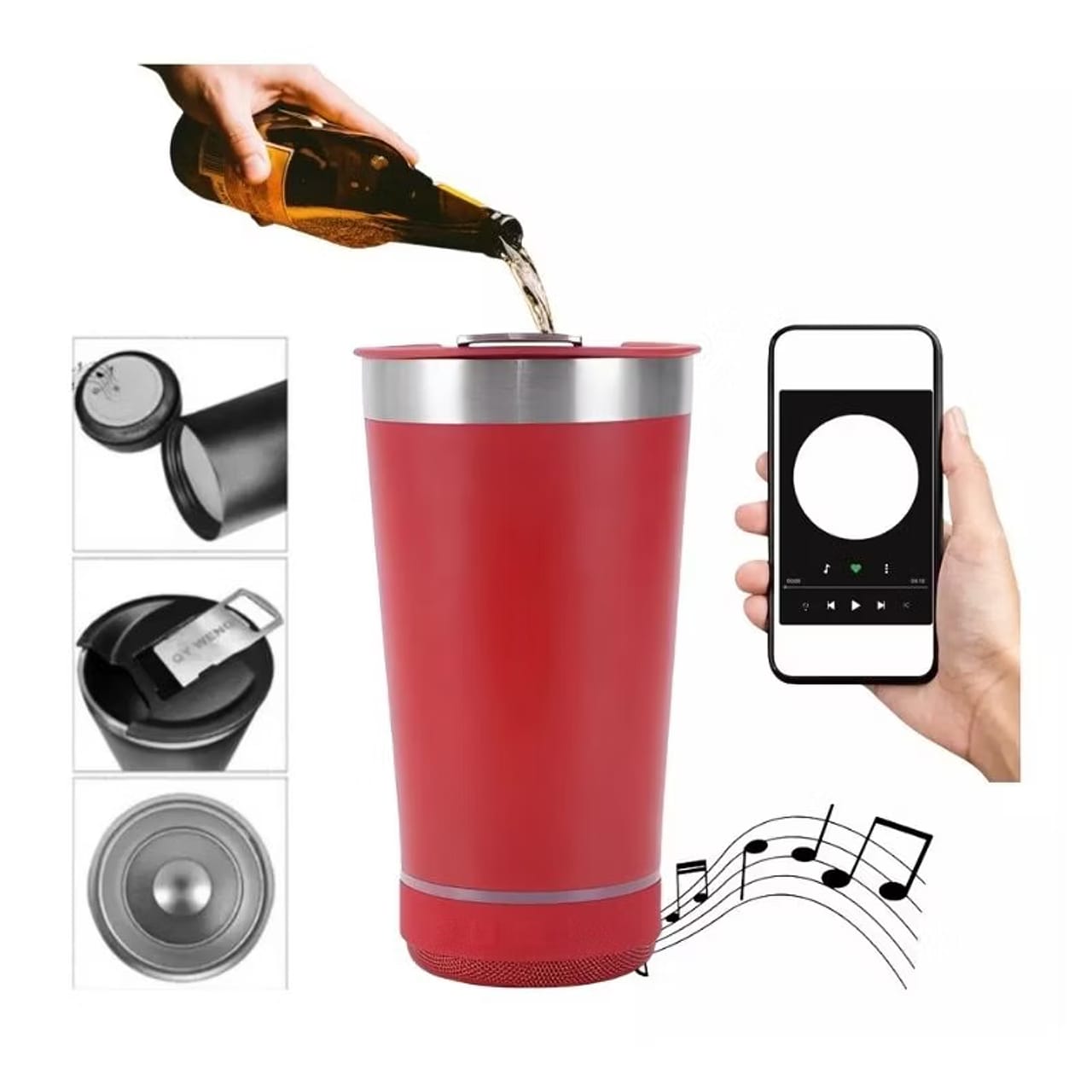ThermoPlay™  Vaso con Parlante Bluetooth integrado