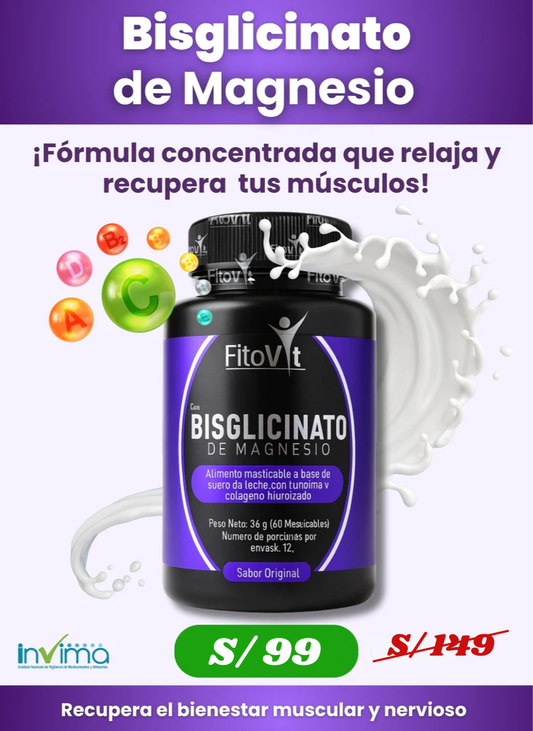 Bisglicinato de Magnesio - Alto Rendimiento para Músculos, Sueño y Sistema Nervioso