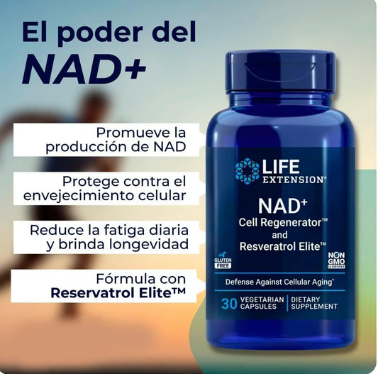 Life extención NAD+ Reseveratrol Elite NIAGEN Nicotinamida ribósido, Trans-resveratrol, quercetina, fisetina, 30 cápsulas