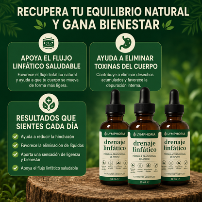 Gotas linfáticas desintoxicantes para reducir el edema, la hinchazón y la linfopatía.